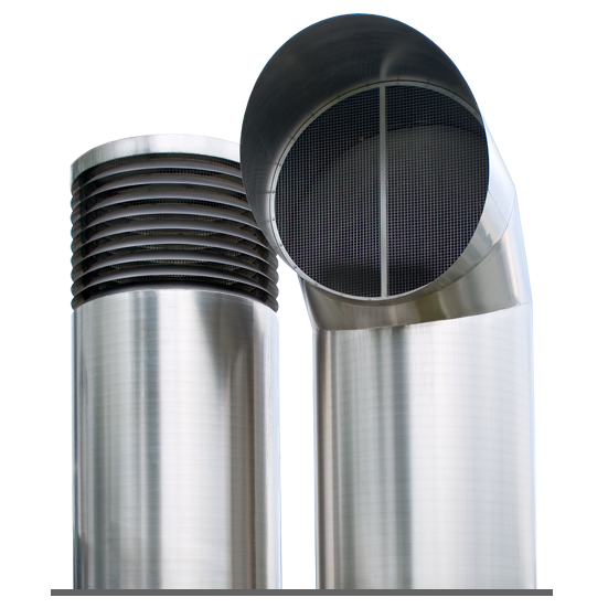 Runder Lüftungsturm/Stahlschornstein zur Ansaugung von Außenluft oder Abführung von Fortluft